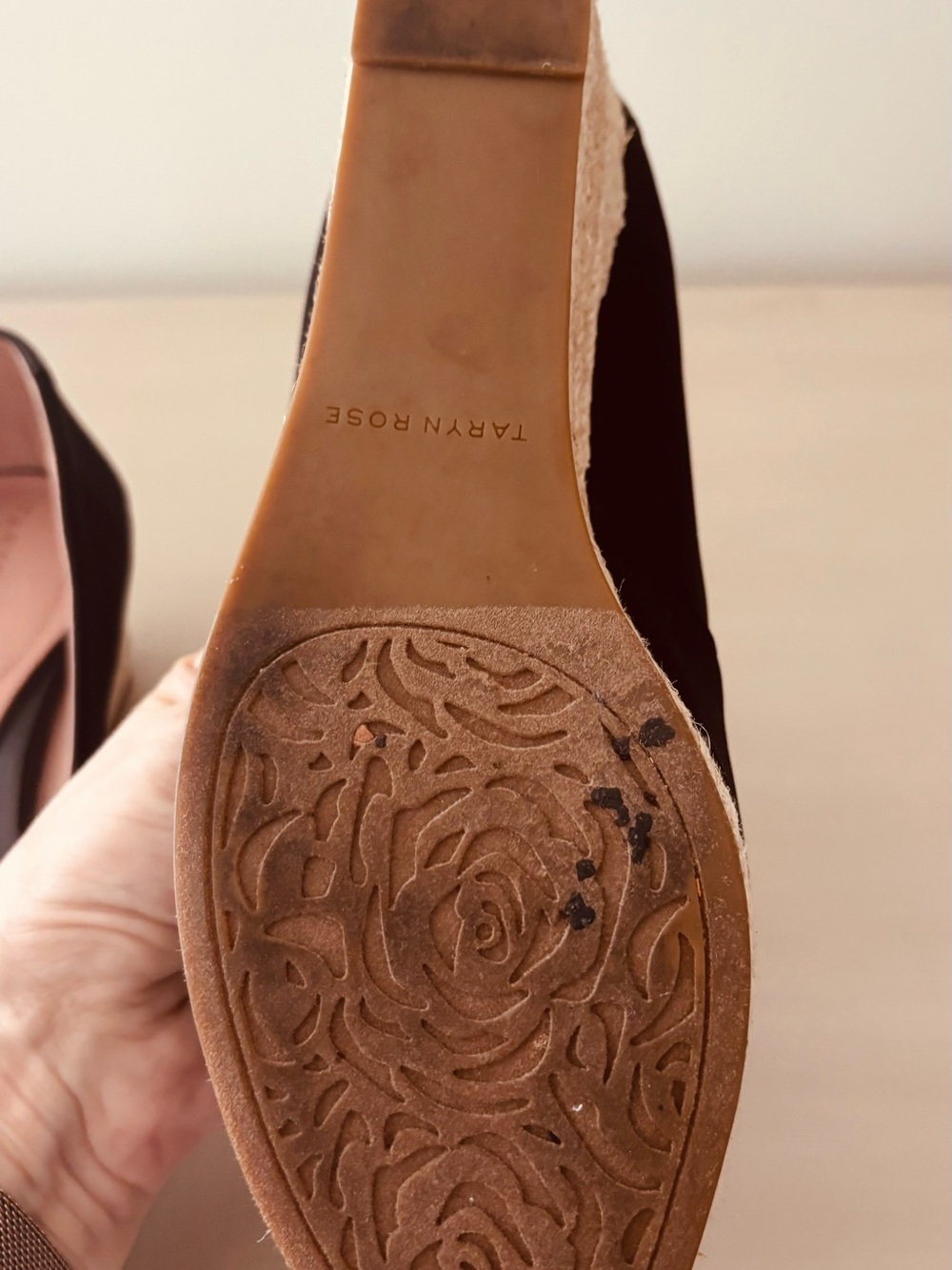 Taryn Rose Black Floral Espadrille Slip-Ons - Picture 7 of 7